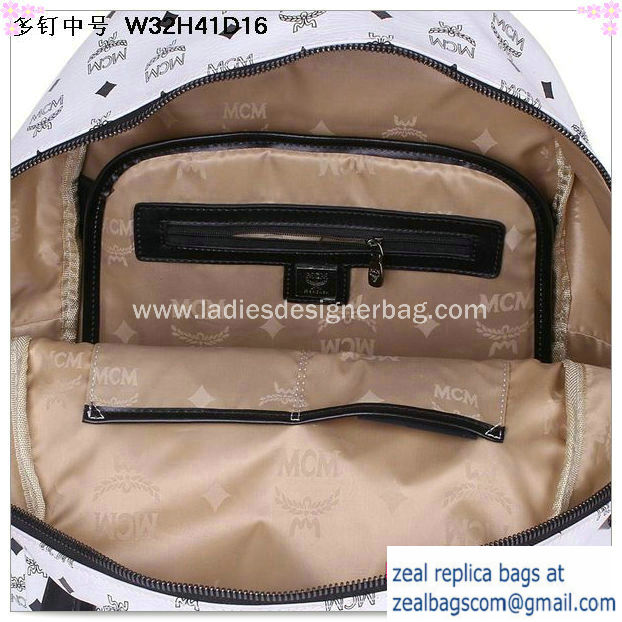 High Quality Replica MCM Medium Stark Front Studs Backpack MC4238 White